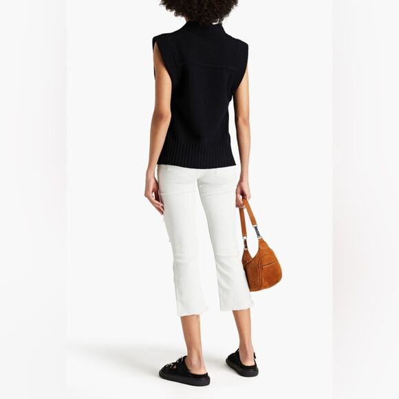 IRO Bliris Ajuste Cropped Distressed Mid-Rise Straight-Leg Jeans Black Size 29 - Picture 3 of 12